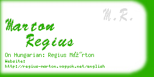 marton regius business card